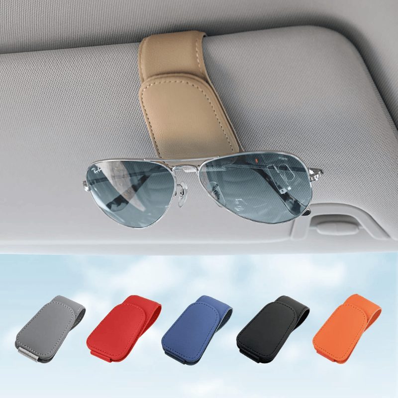 Sunoviaa Magnetic Leather Sunglasses Holder Magnetic Leather Sunglasses Holder